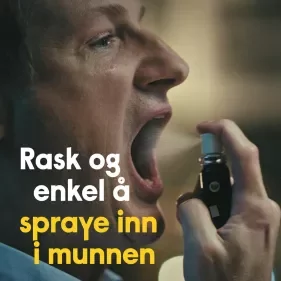 Rask og enkel å spraye inn i munnen